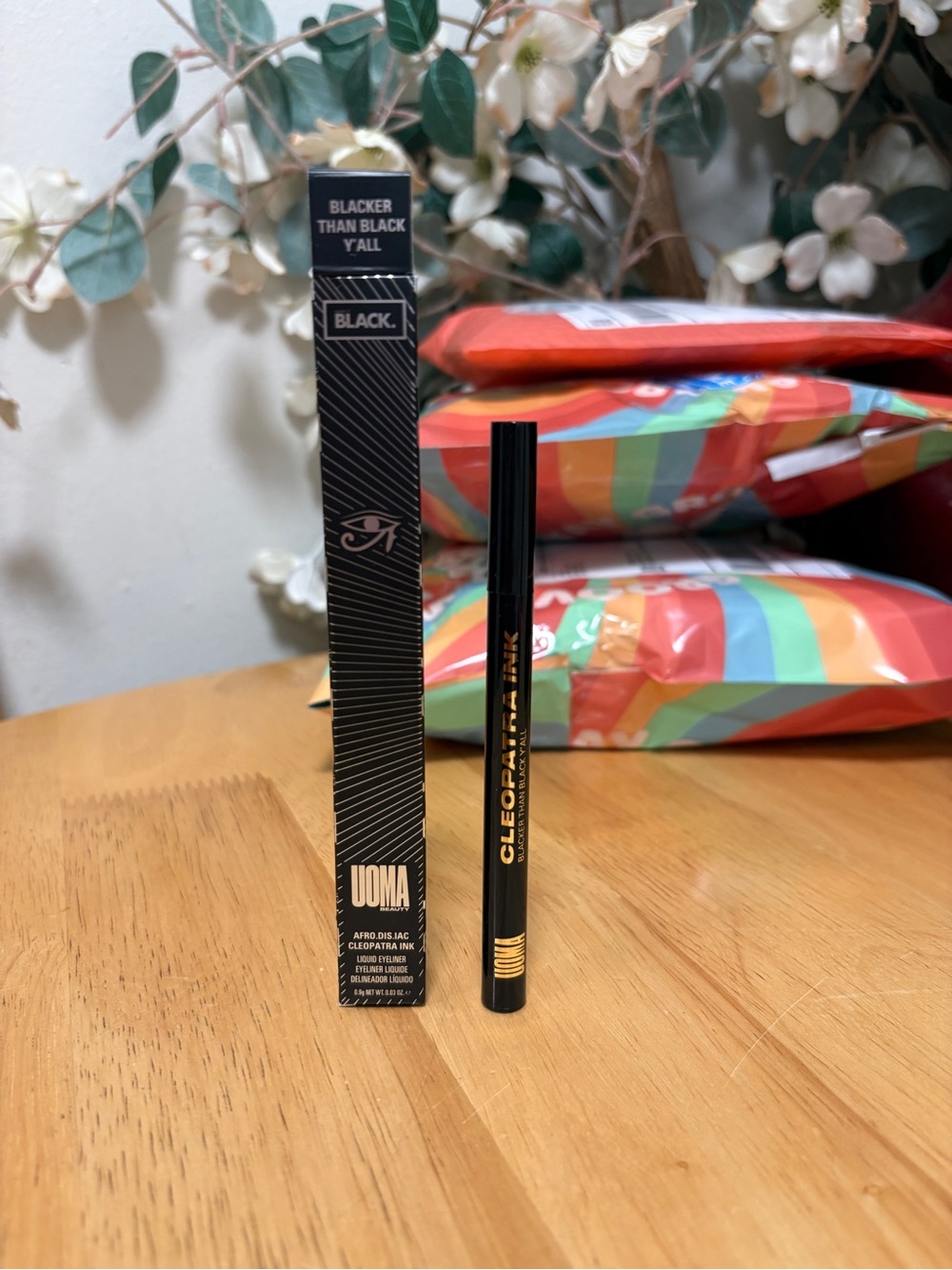 UOMA Afro.Dis.Iac Cleopatra Ink Liquid Eyeliner In Blacker Than Black, BNIB, New